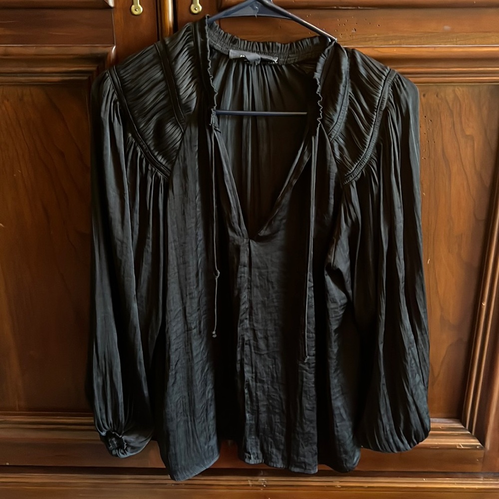Beautiful black satin top. Size small